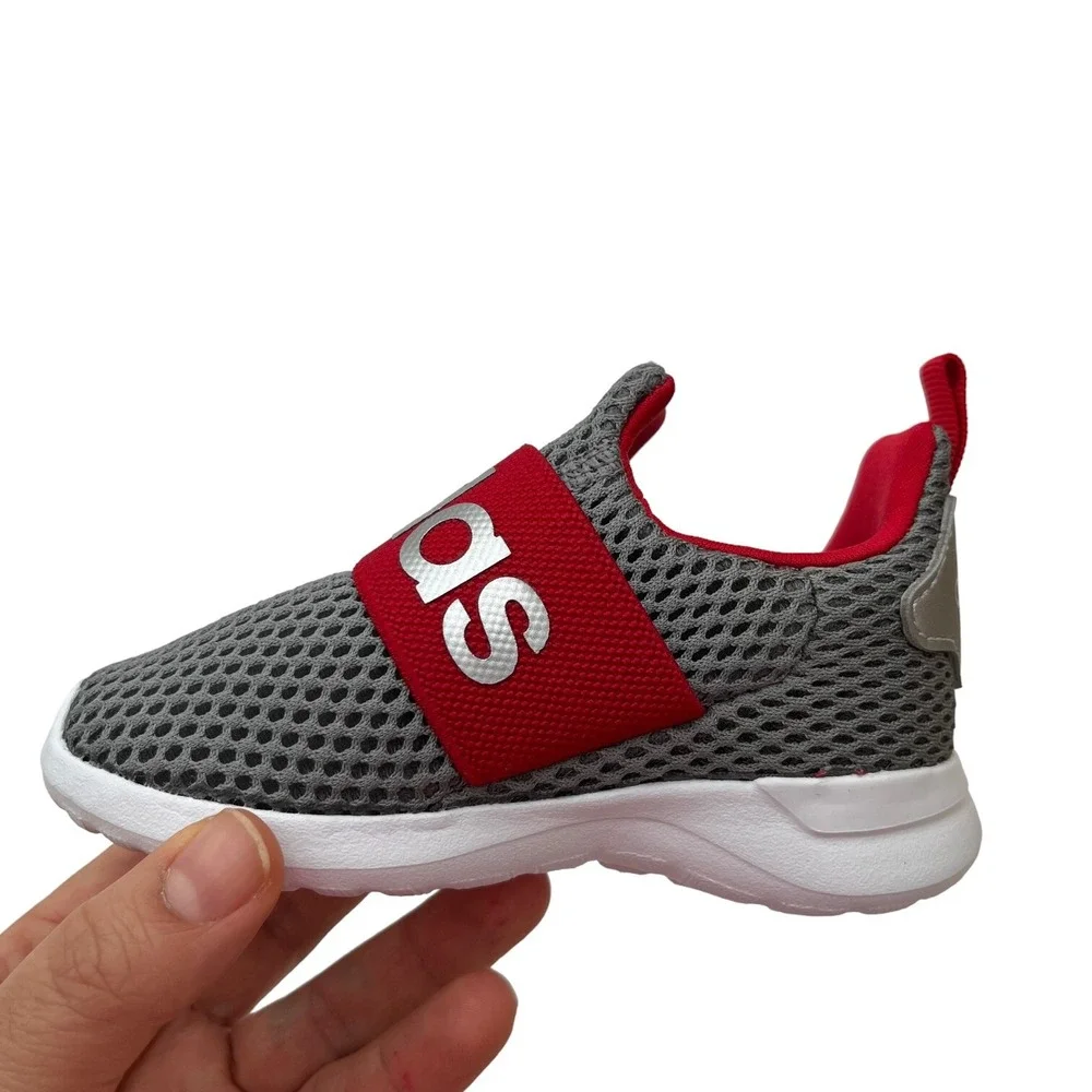 Adidas Baby Boys‎ Slip On Athletic Shoes Size 6 Gray-Red Lightweight Comfortable
